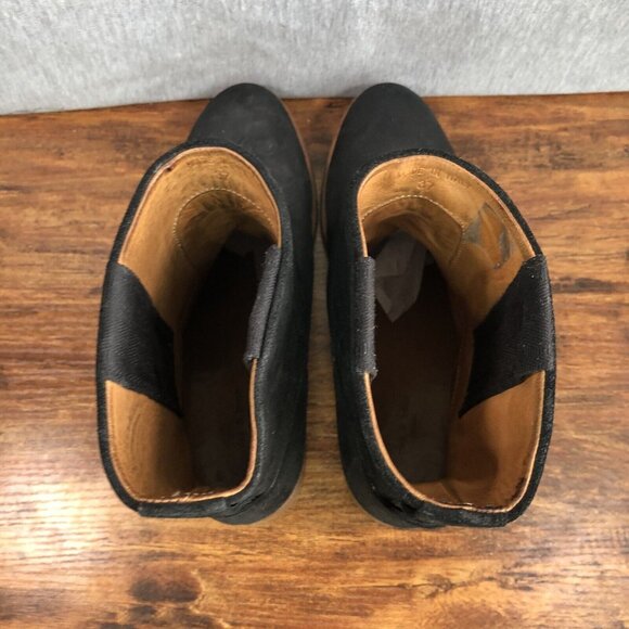 Rag & Bone Holly Womens Size 37 US 7 Black Waxy Suede Ankle Boots Italy Boho - Picture 4 of 10